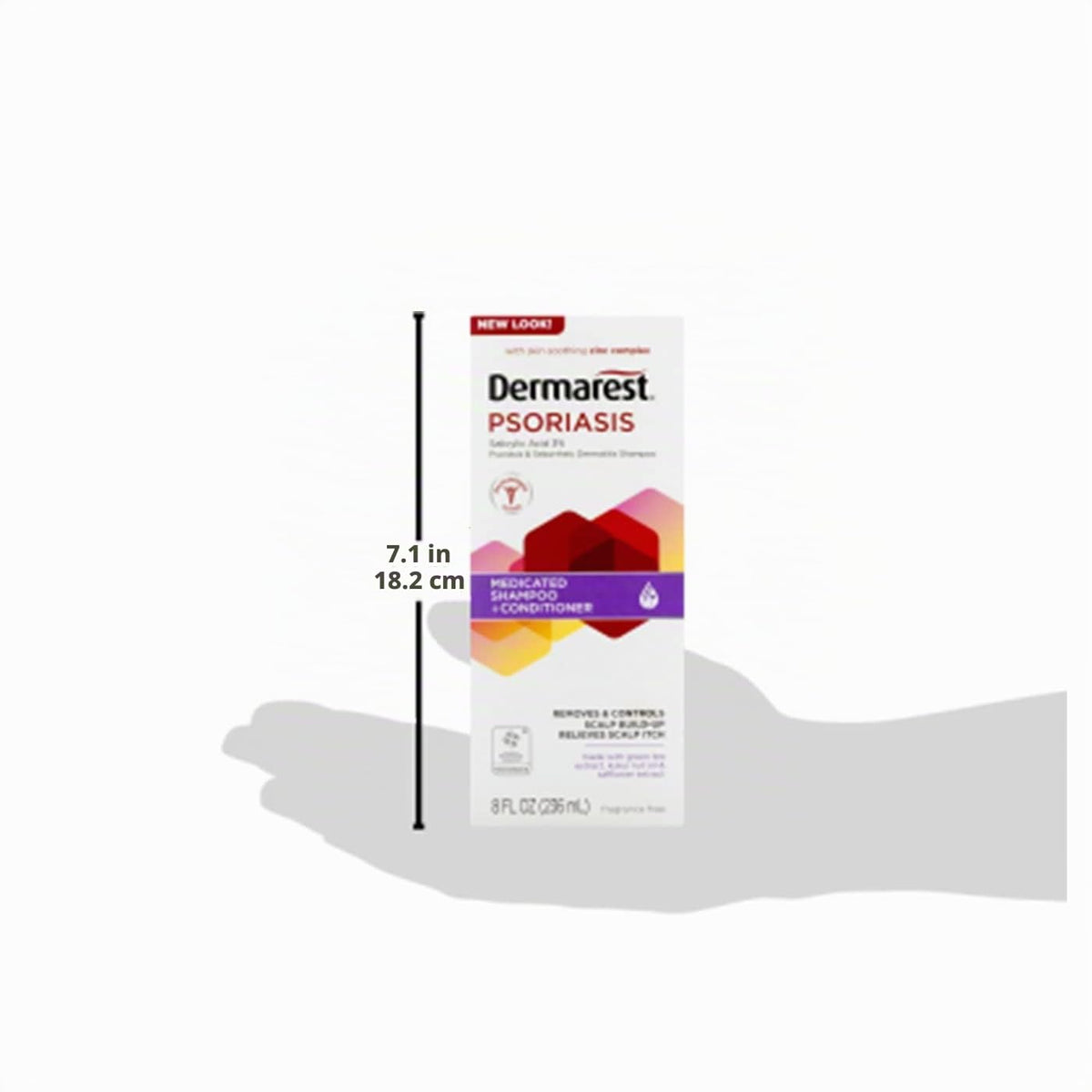 Dermarest Psoriasis Medicated Shampoo Plus Acondicionador | El embalaje puede variar | 8 oz | 1 unidad