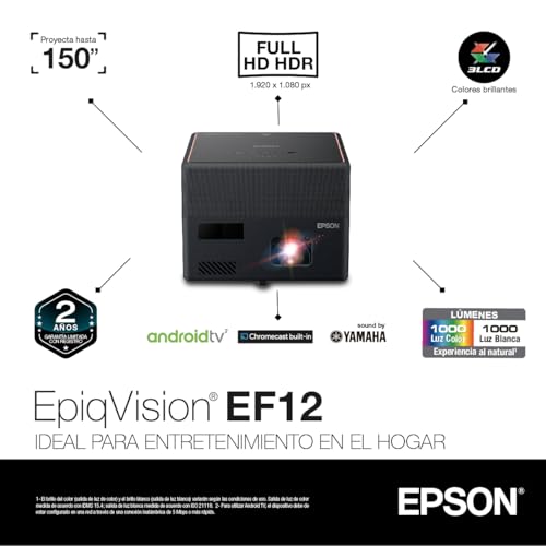 Mini Proyector Láser Epson EpiqVision EF12 con Android TV