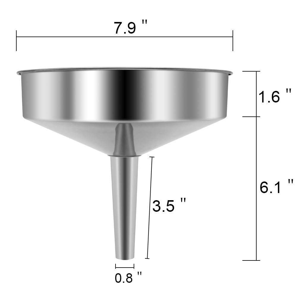 Embudo de Acero Inoxidable con Colador Desmontable para Cocina de Grado Alimenticio