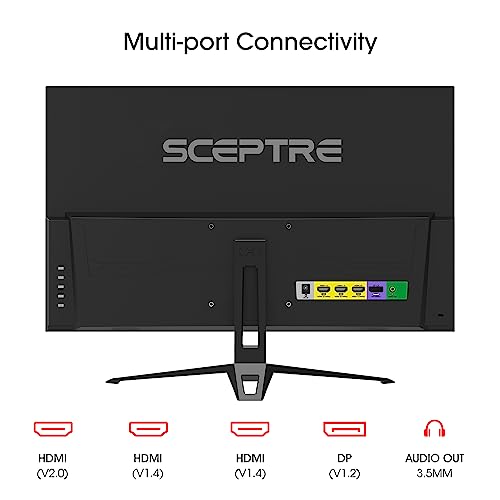Sceptre IPS 24'' Gaming Monitor 165Hz 144Hz Full HD (1920 x 1080) FreeSync Eye Care FPS RTS DisplayPort HDMI Build-in Speakers, Negro máquina 2020 (E248B-FPT168)