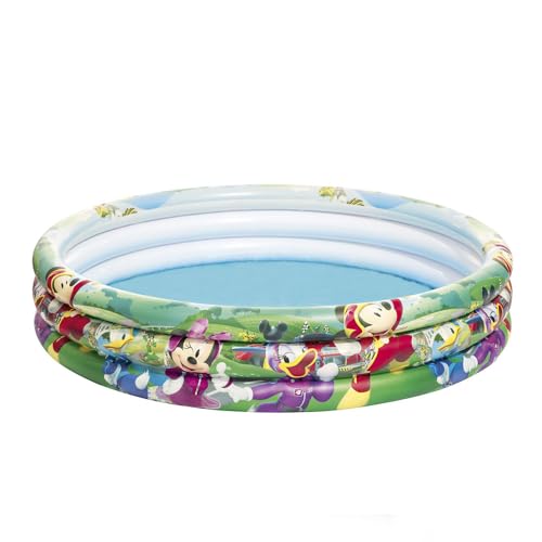 Alberca Inflable 2+ años red Mickey Mouse Club House azul 3anillos 1mod 1.22x25cm (48x10pulg)