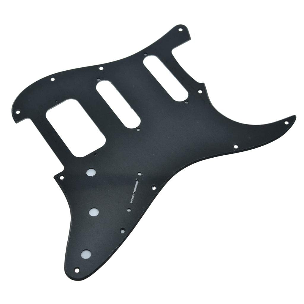 Dopro Golpeador de guitarra Strat HSS de 11 agujeros, 2 tripulaciones Humbucking para American FD Stratocaster negro mate