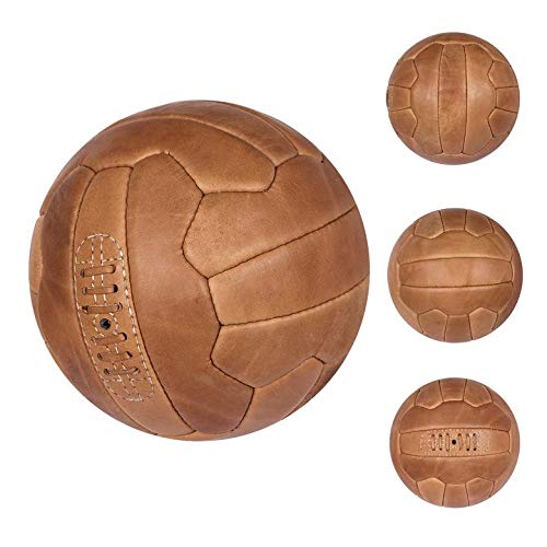 FNine - Pelotas de fútbol de color marrón claro, de piel envejecida, hechas a mano