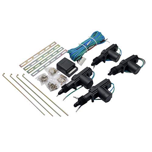 Kit de Cerradura Central para Automóvil Universal con Alarma y Sensor de Impacto para 4 Puertas Keyless Entry