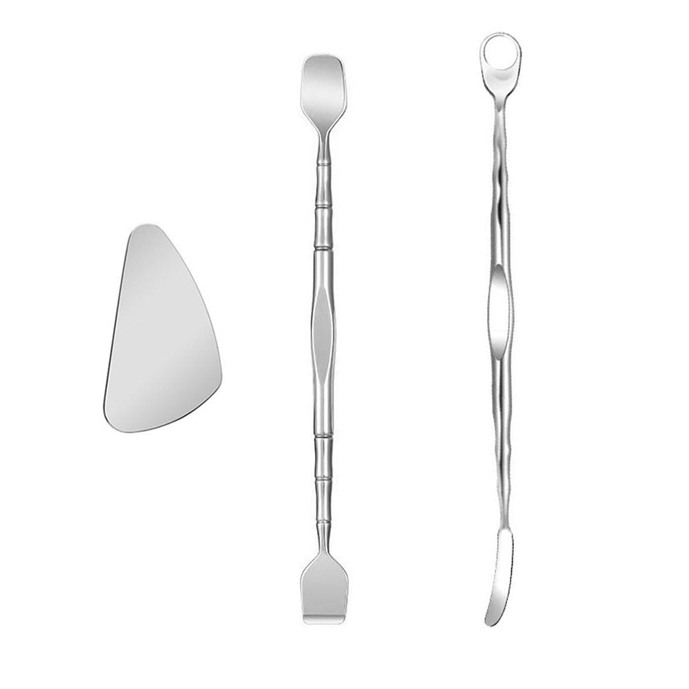 NentMent Paquete De 3 Herramientas Para Preparar Poros, Removedor De Puntos Negros, Raspador Facial De Acero Inoxidable, Espátula Para Piel, Kit De Herramientas Para Reventar Granos, Extractor De Gran