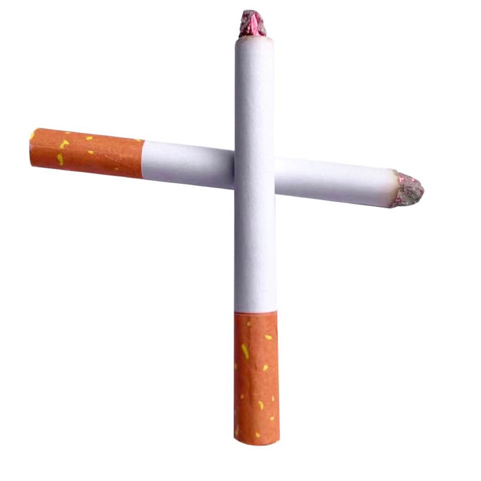 Cigarrillos falsos de soplo (paquete de 6) + (1 juego) cigarros falsos – humo soplado, cigarros de imitación con un aspecto realista, duradero, realista, disfraz de Halloween, juguete novedoso, humo