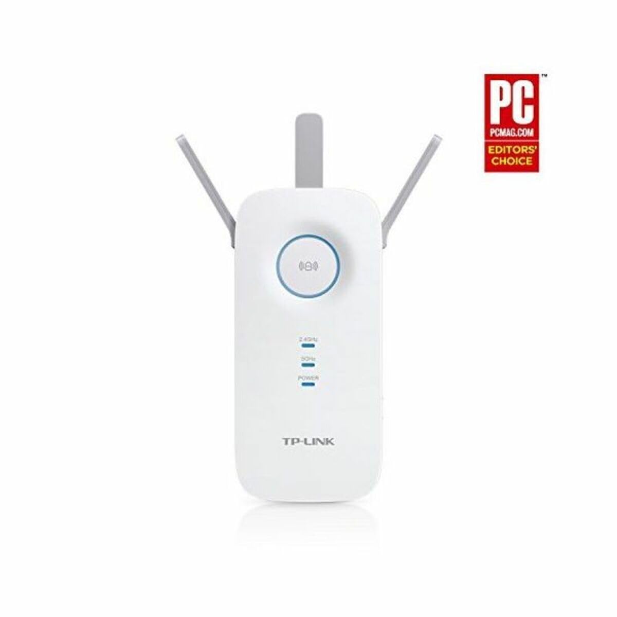 TP-Link RE450 Extensor de Rango de Repetidor WiFi de Banda Dual Universal, 3 Antenas Externas, Puerto Gigabit Ethernet, AC1750, Modo AP Compatible, Blanco