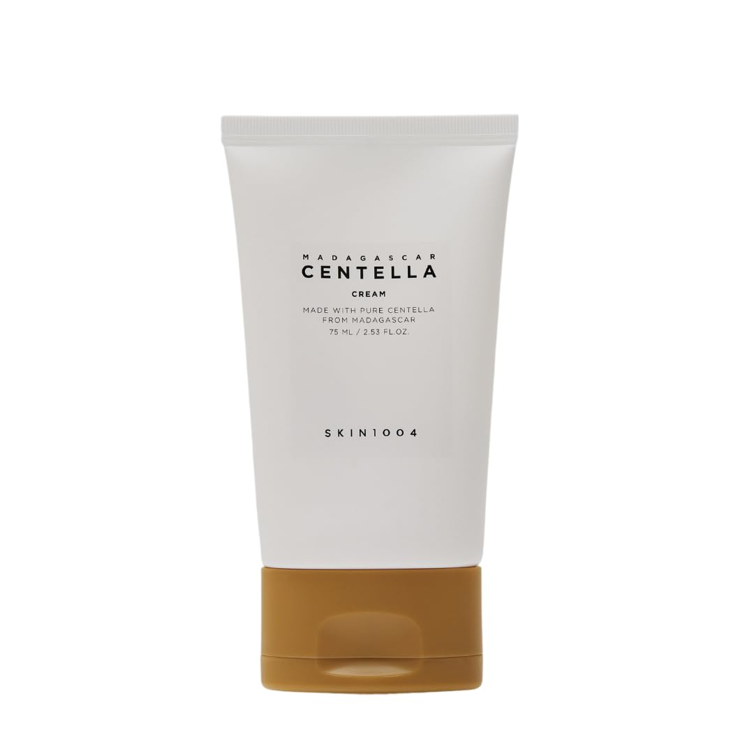 SKIN1004 Madagascar Centella Cream -Crema Hidratante ligera de origen coreano; contiene 72% de extracto de Centella Asiática de Madagascar; ayuda a calmar la piel irritada y protege y fortalece la barrera protectora de la piel, mientras ayuda a unificar e