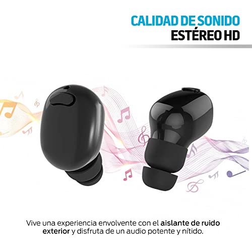 Redlemon Audífonos Bluetooth 5.0 Inalámbricos TWS con Base de Carga, Sonido High Definition, Resistentes a Salpicaduras de Agua y Polvo IP54, Manos Libres, Batería Recargable de Larga Duración