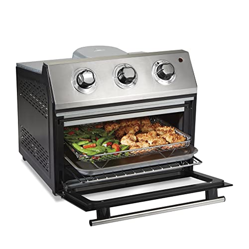 Horno digital con Freidor con Aire 31222 Hamilton Beach/1800 watts de potencia/ 5 funciones de uso/Temporizador/Capacidad de una pizza de 30 cm