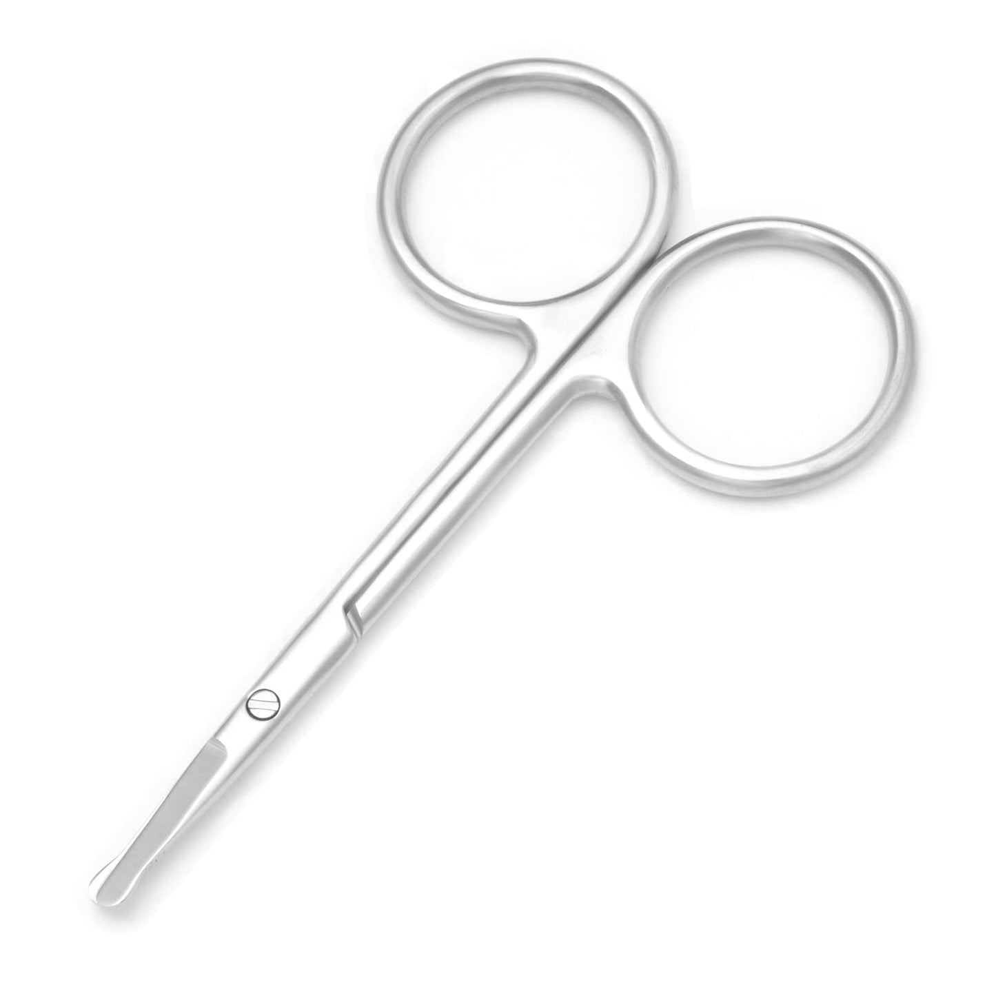 Motanar Tijeras recortadoras de pelo de nariz, tijeras de punta redonda de 3.4 pies para recortar orejas, cejas, barba, bigote, herramienta multiusos redonda de cuidado del cabello para hombres, mujeres y bebés (plata A)