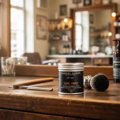 Marcel Carré Pomada para Barba y Bigote, Fijación Suave, con Ácido Hialurónico y Vitamina E, 100 ml