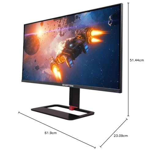 Monitor LED Sceptre Negro Bronce IPS QHD 27 Pulgadas 144 Hz 1 ms Altura Ajustable con Altavoces Integrados