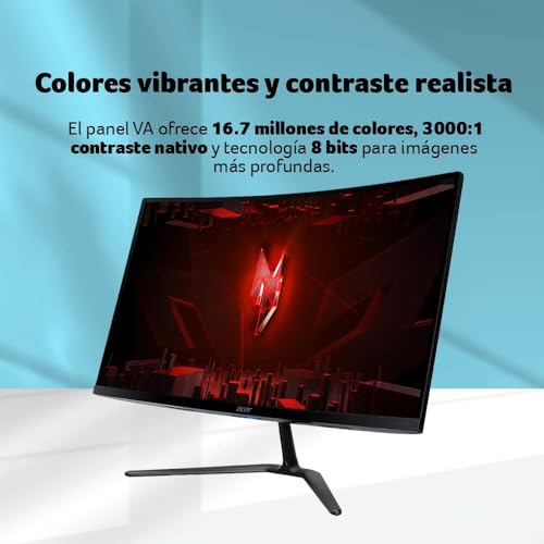 Acer Monitor Gamer Nitro ED0 27" VA Curvo 1500R FHD 240Hz | Tiempo de Respuesta 1ms (VRB) | Tecnología AMD FreeSync