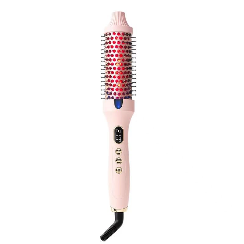 Cepillo Térmico Iónico WisBtyCo Rosa con Queratina Vegetal y Calentamiento Rápido 30s para Volumen y Brillo