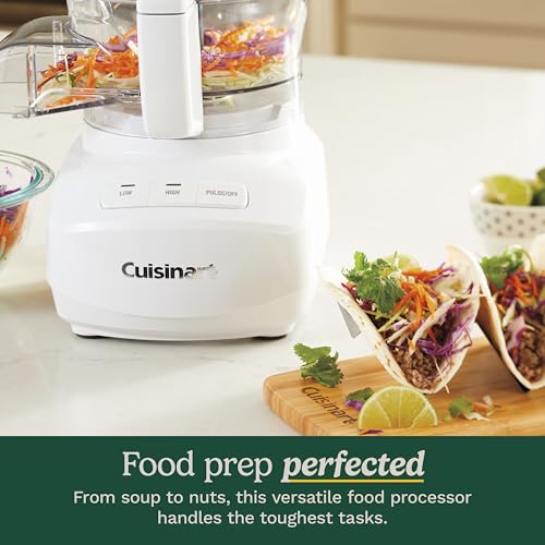 Cuisinart Procesador de alimentos de alimentación continua de 9 tazas con disco de trituración y rebanación reversible fino y medio