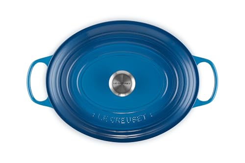 Le Creuset Horno holandés ovalado de hierro fundido esmaltado, 8 cuartos de galón, Marsella