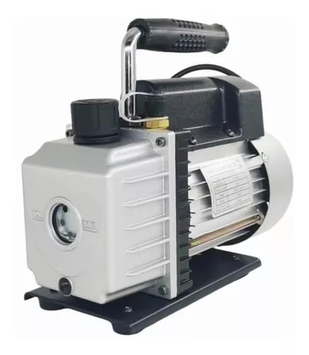 FIXITFAST Bomba de vacío rotativa de paletas de una etapa 3CFM 5 Pa 1/3HP para aire acondicionado refrigerante HVAC herramienta de aire, puerto de entrada abocardado Capacidad de aceite 225ml Negro