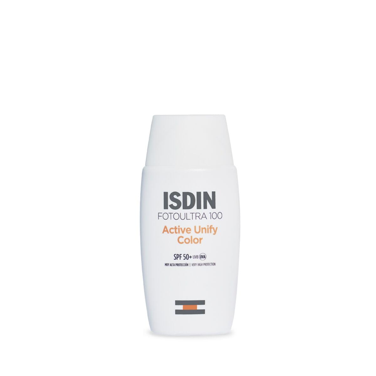 Protector Solar Facial ISDIN FotoUltra 100 Active Unify SPF 50+ con color, Aclara y Unifica el Tono de Piel