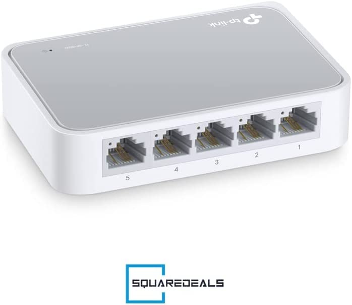 TP-Link TL-SF1005D Conmutador de sobremesa, 5 Puertos, 10/100 MBps, Fast Ethernet, 5 Port, Blanco