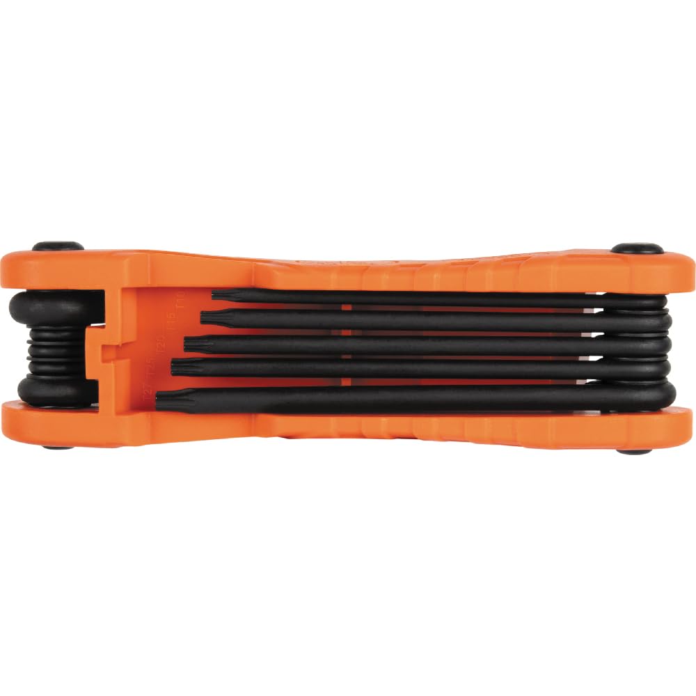 Klein Tools 70550T Pro Juego de llaves hexagonales plegables de 10 llaves Torx tamaños T6 a T40, acero de aleación tratado térmicamente, cuchillas de alto apalancamiento