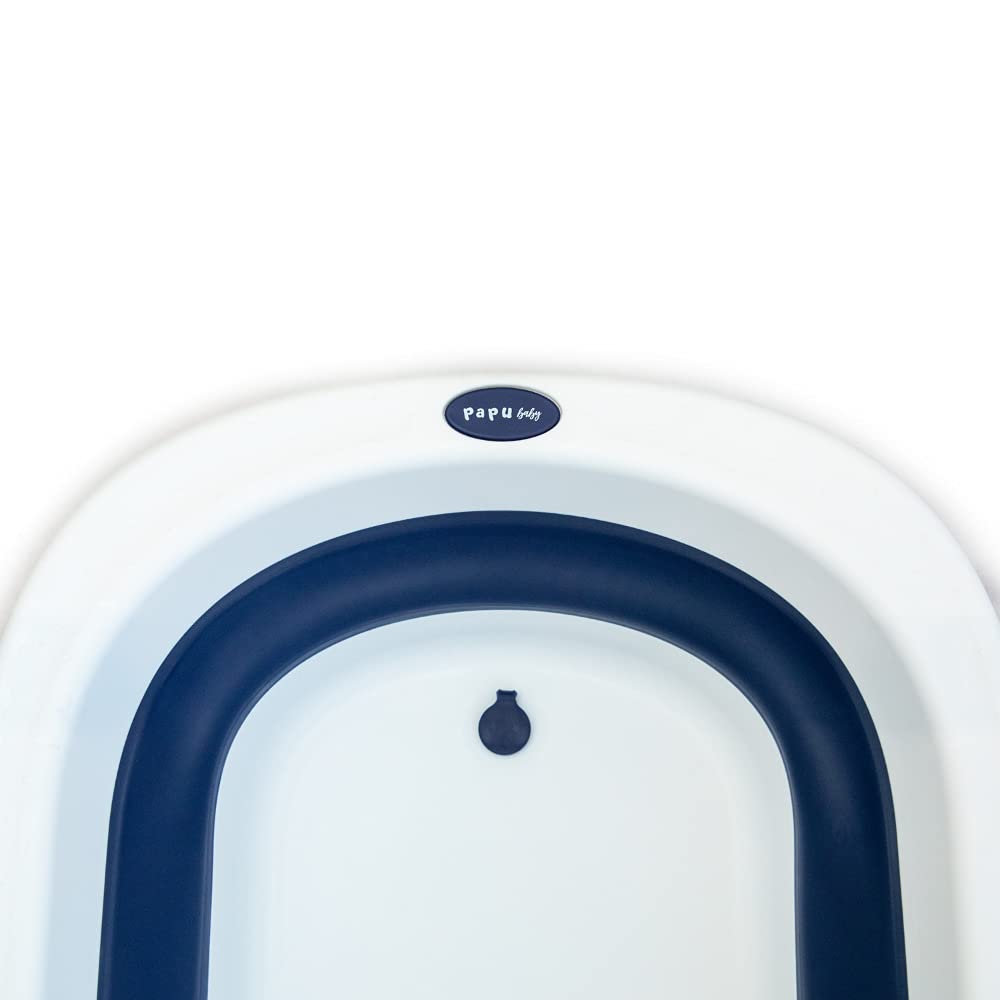 Bañera Plegable PAPU BABY Azul con Cojín para Bebés y Niños Pequeños