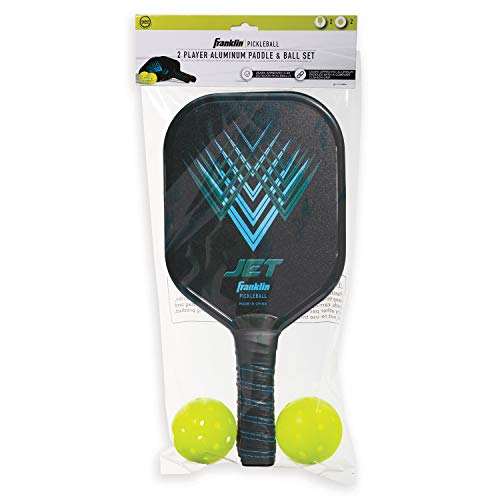 Franklin Sports Juego de Palas de Pickleball + Bolas de Iniciación – 2 Raquetas + 2 Bolas X-40 – Aprobado por Estados Unidos