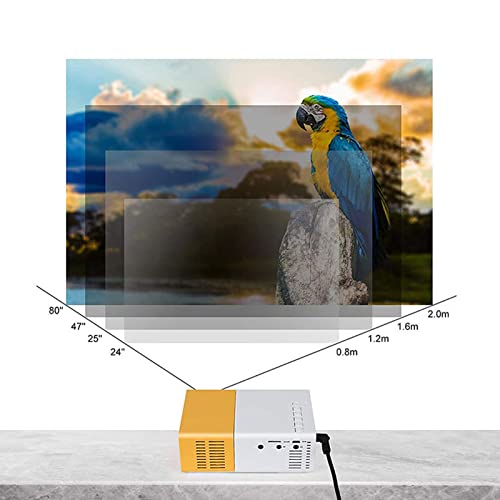 Goshyda Mini, Portátil LED para Cine en Casa, Proyector de Películas con Interfaces HDMI y USB, 200 Lumen, 1080P, 4:3, 1-2.5m, 60 Pulgadas, Incluye Control Remoto y Adaptador de