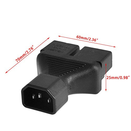 Adaptador de Corriente Divisor Toptekits Negro C14 a 2 x Nema 5-15R 3 Pines