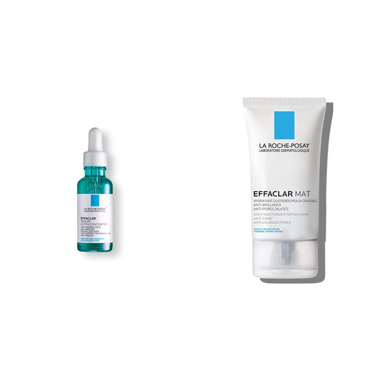 La Roche - Posay Effaclar serum anti imperfecciones + Effaclar Mat Crema Facial Matificante para Piel Grasa, 40 ml