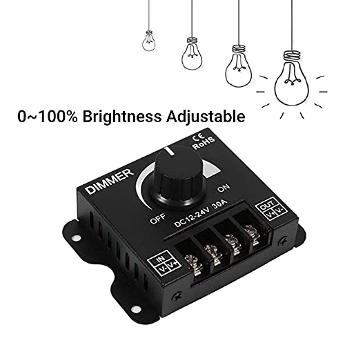 Controlador de Atenuación Yosoo LED Negro Control de Botón para Tira de LED de un Solo Color