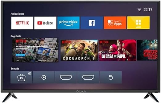 Smart TV LED 4K Q-Touch 50 Pulgadas Compatible con Netflix HDMI USB 60Hz