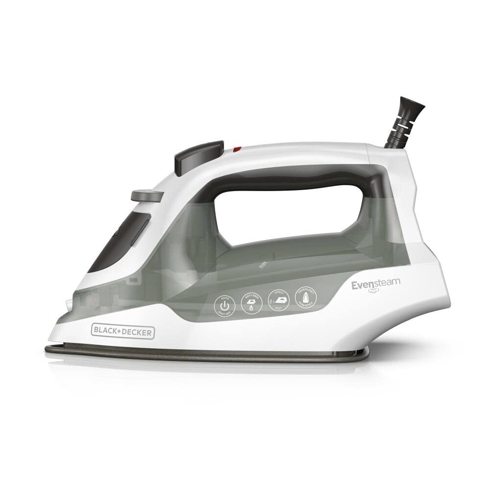 BLACK+DECKER - Plancha compacta de Vapor fácil con Suela Antiadherente TrueGlide, Cable pivotante, tecnología SmartSteam