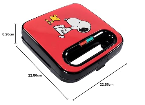 Máquina de Queso a la Parrilla Uncanny Brands Cacahuetes para Hacer Sándwiches Snoopy y Woodstock