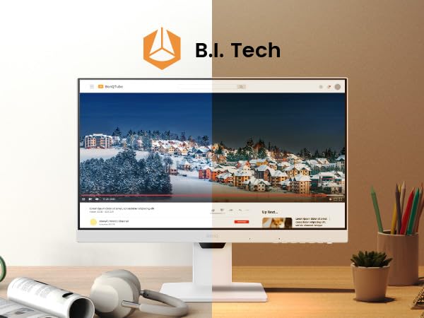 BenQ GW2486TC Monitor de concentrador USB de oficina de 24 pulgadas 1080p | Modo de codificación | IPS | Tecnología de cuidado ocular | Brillo adaptativo | Altura ajustable | Monitor blanco |