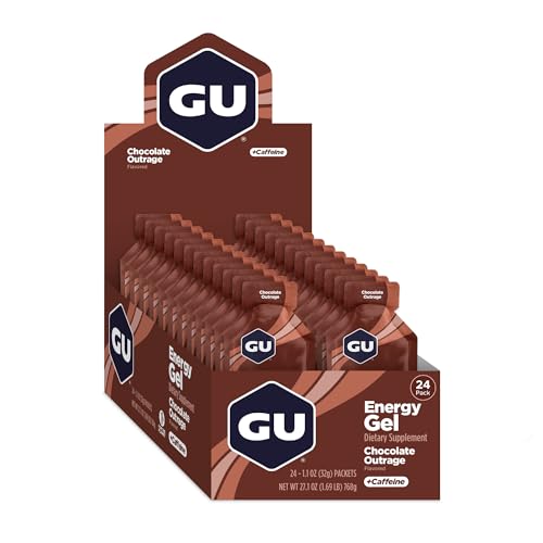 GU Energy Labs Original, Gel Energético de Nutrición Deportiva, Chocolate, Caja de 24 Piezas