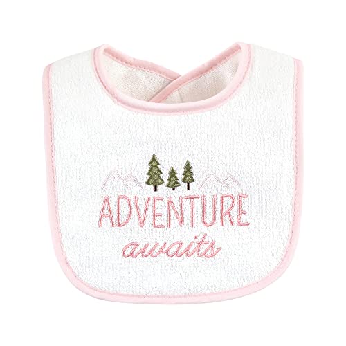 Hudson Baby Baberos unisex de rizo de algodón para bebé con relleno de fibra, oso de alce para niña, talla única