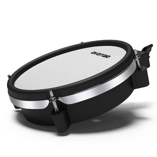 HXW Paquete De Pads De Tom/Snare Con Cabeza De Malla De Zona Dual Para Batería Electrónica, 8 Pulgadas Paquete De Pads De Batería De 8" Negro