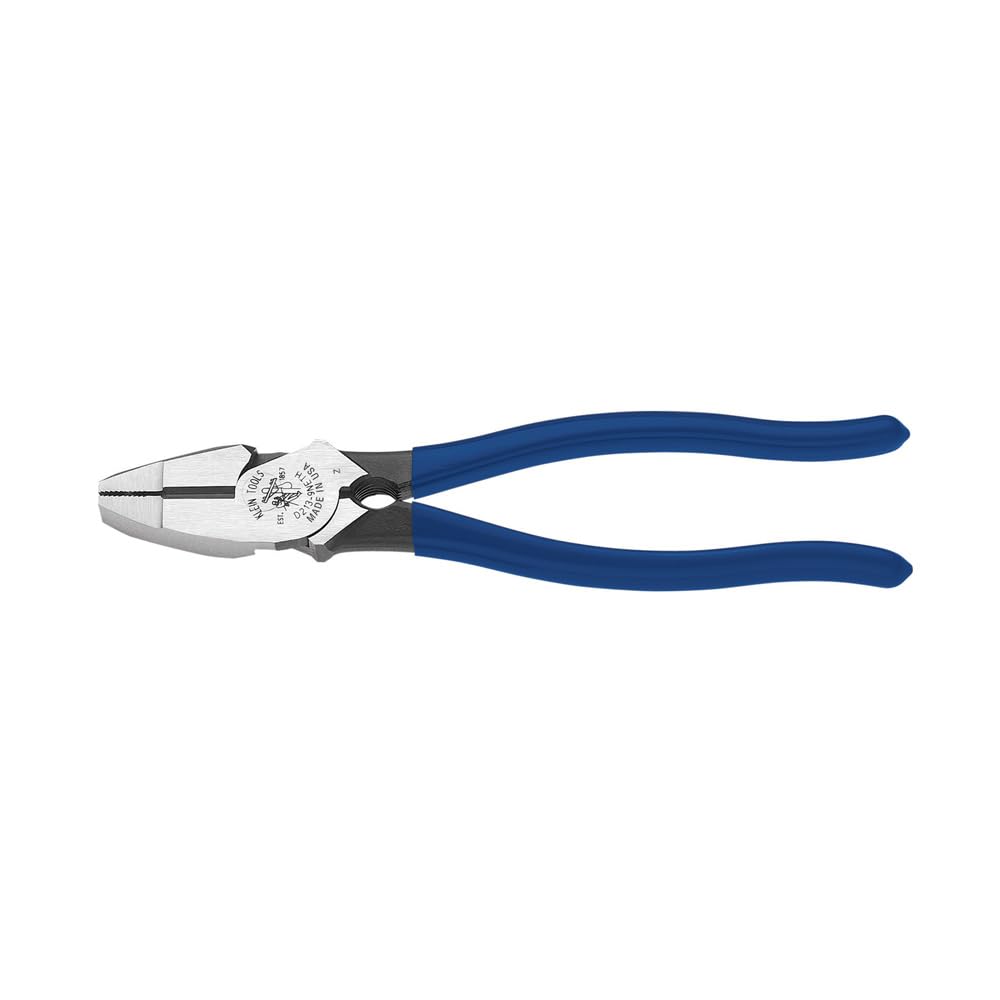 Klein Tools D213-9NETH Pinza de Electricista Alta Palanca con Sujeta-Pernos de Liniero de 9-3/8”