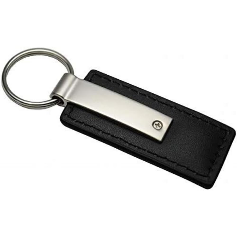 Au-Tomotive Gold, Inc. Ford Logo Black Leather Key Chain