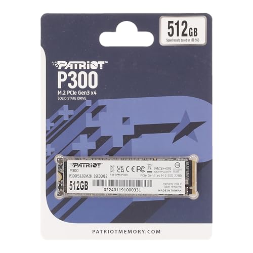 Unidad de Estado Sólido Patriot P300 512Gb M.2 2280 Pcie Gen 3 X4