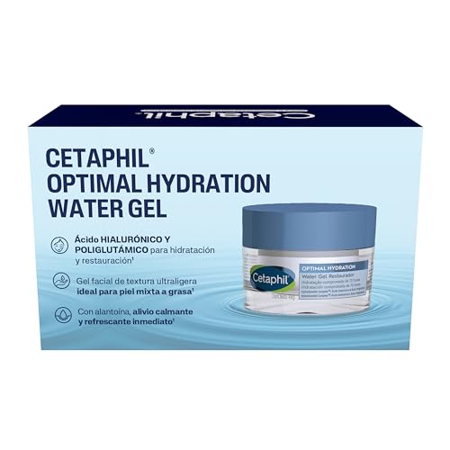 Kit Cetaphil para Piel Mixta a Grasa Optimal Hydration Water Gel Restaurador 48g + Regalo Limpiador Facial Diario Para Piel Grasa 29ml Recomendado por Dermatólogos para Piel Sensible.