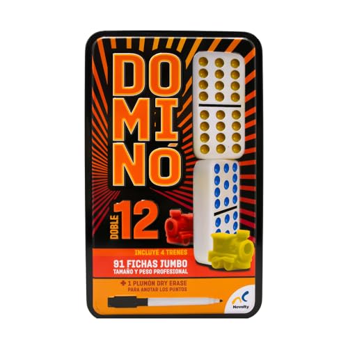 Dominó Doble 12 Novelty Corp Metálica 91 Fichas Jumbo