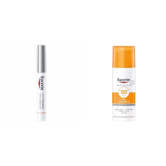 Eucerin Lápiz corrector anti manchas Anti Pigment Spot Corrector, 5ml + Protector solar facial efecto mate toque seco Oil Control, 50 ml