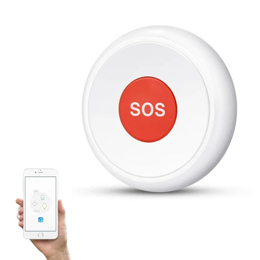 Botón de Pánico SOS Inalámbrico WiFi para Sistema de Alarma, Compatible con Smart Life y Tuya Smart, Alerta de Emergencia, Portátil, Fácil Instalación, Cobertura WiFi, Uso en Casa, Oficina y Negocio