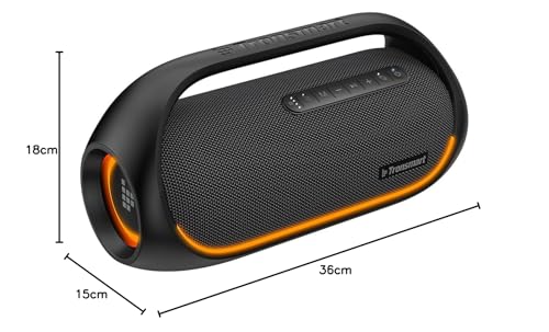 Tronsmart Bang Altavoces Bluetooth de 60W con subwoofer Versión actualizada, IPX6 Resistente al Agua, Altavoz Luces LED a Color, 15 hrs de reproducción Bocina para Fiesta con asa