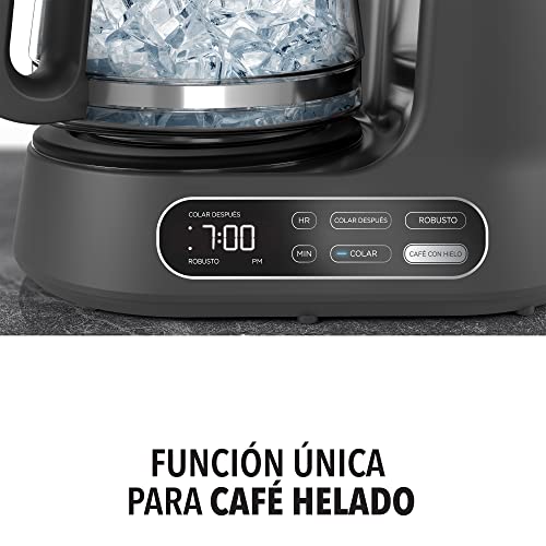 Cafetera Automática PowerXL Negra con Función de Café Helado y Caliente 12 Tazas