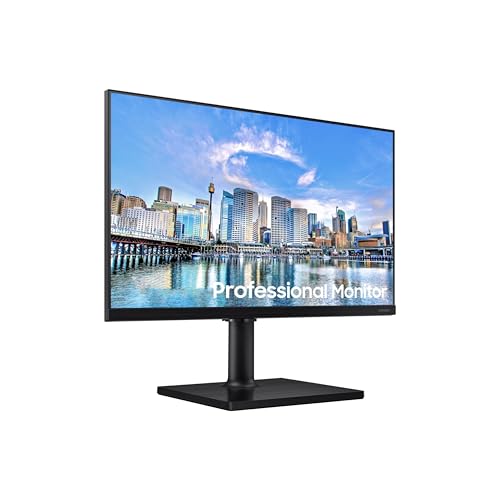 SAMSUNG FT45 Series Monitor de computadora FHD 1080p de 24 Pulgadas, 75 Hz, Panel IPS, HDMI, DisplayPort, concentrador USB, Soporte de Altura Ajustable, WRNTY de 3 años (LF24T454FQNXGO), Negro