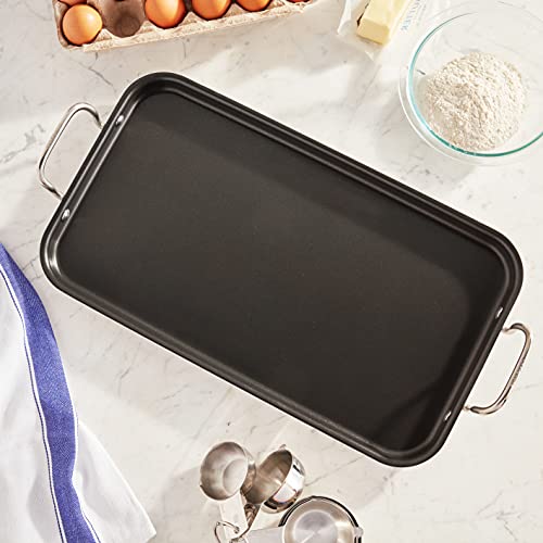 Cuisinart MCP45-25NSES MultiClad Pro - Parrilla de acero inoxidable, Quemador doble antiadherente de anodizado duro.