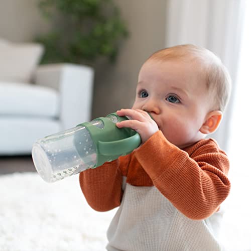 Mangos de Botella de Silicona 100% Dr. Brown's Light Blue Green Gray para Bebé 3 Pack 4m+